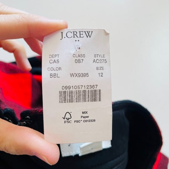 NWT J. Crew Skirt Buffalo Plaid Red Black Wool A Line Holiday Knit Sweater Boot - Picture 6 of 10